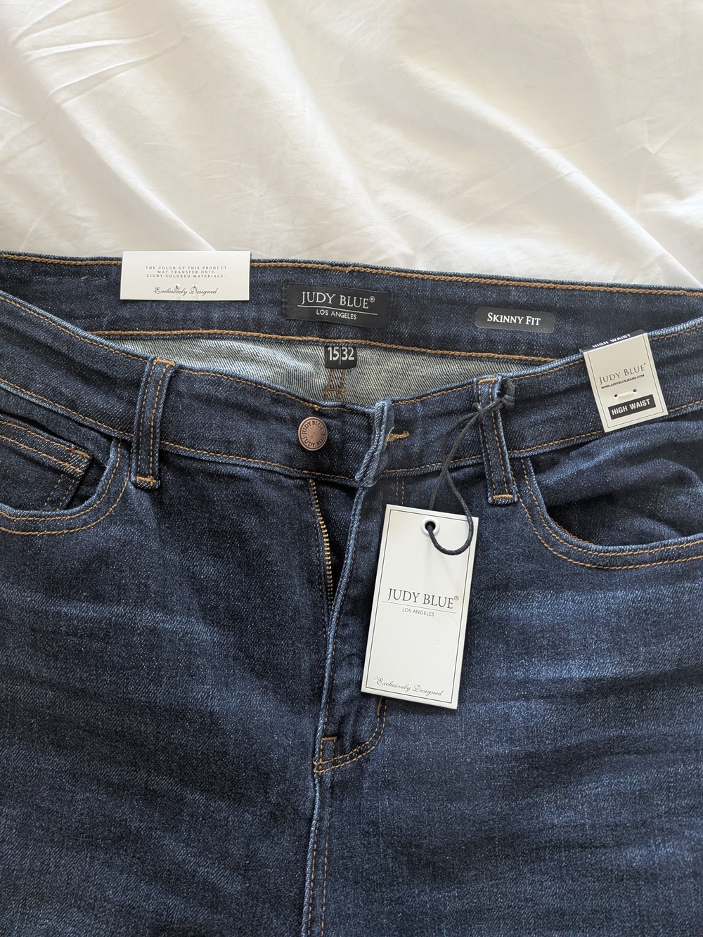 NWT Judy Blue High Waist Skinny Jeans in Dark Blue -  Size 15, Fits Like A 14